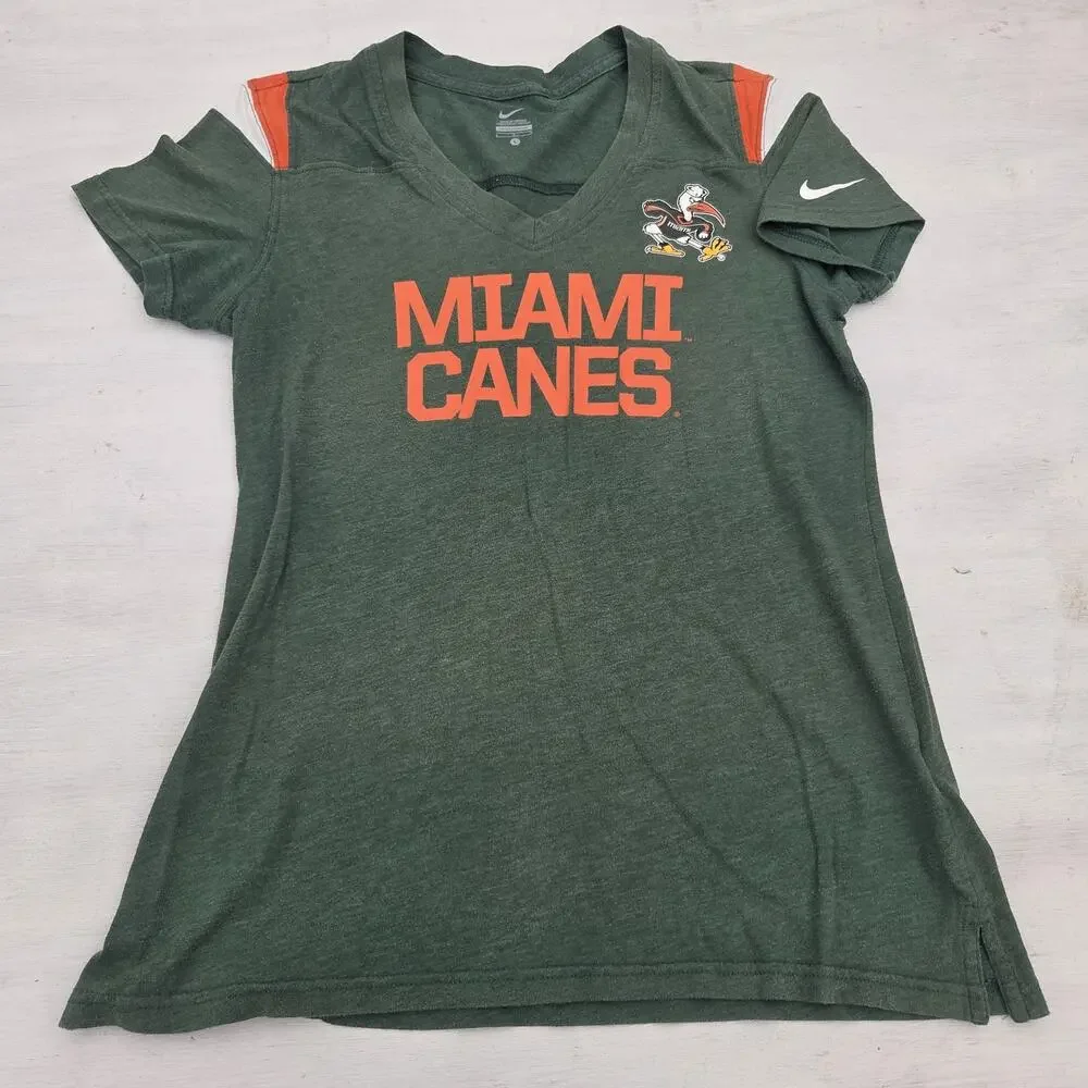 Nike University of Miami Canes Hurricanes Womens Shirt Sz Large Football